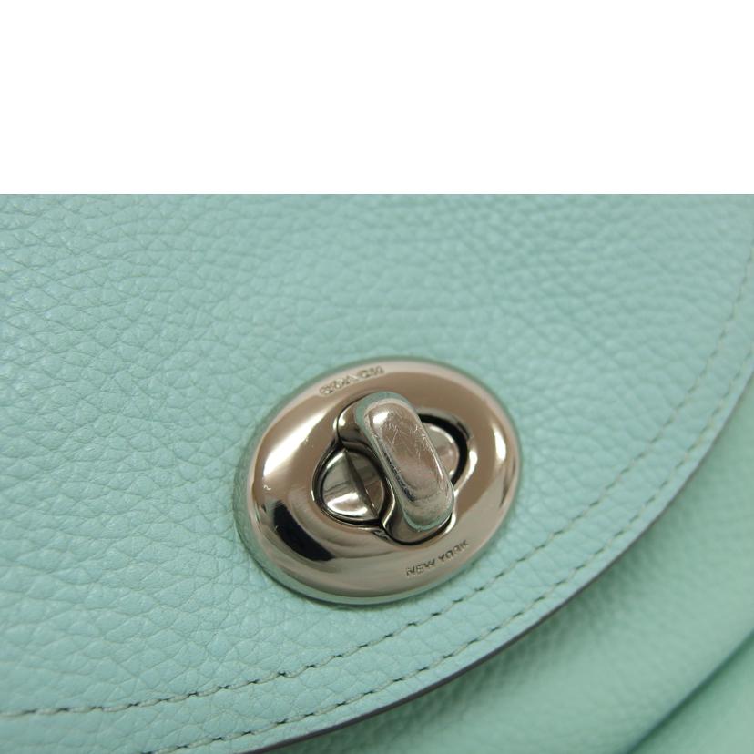 COACH コーチ/ターンロック/レザーリュック/グリーンクリーム/37582//M1580/Bランク/04
