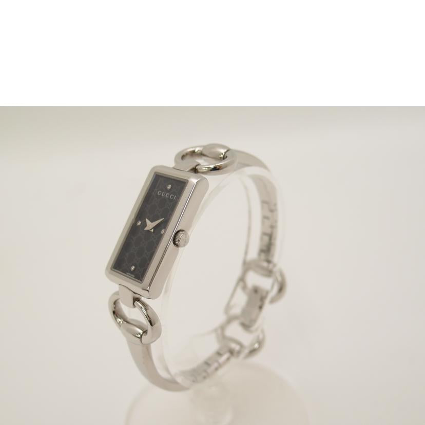 GUCCI グッチ レディース 119 ステンレス 腕時計 黒文字盤 シグネチャー/トルナヴォーニ/バングルウォッチ/クォーツ/YA119506//11551410/Bランク/69