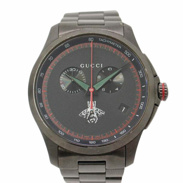 GUCCI グッチ 腕時計 黒文字盤 ビー メンズ ステンレス/Gタイムレス/クロノグラフ/クォーツ/YA126269//16735401/Bランク/69