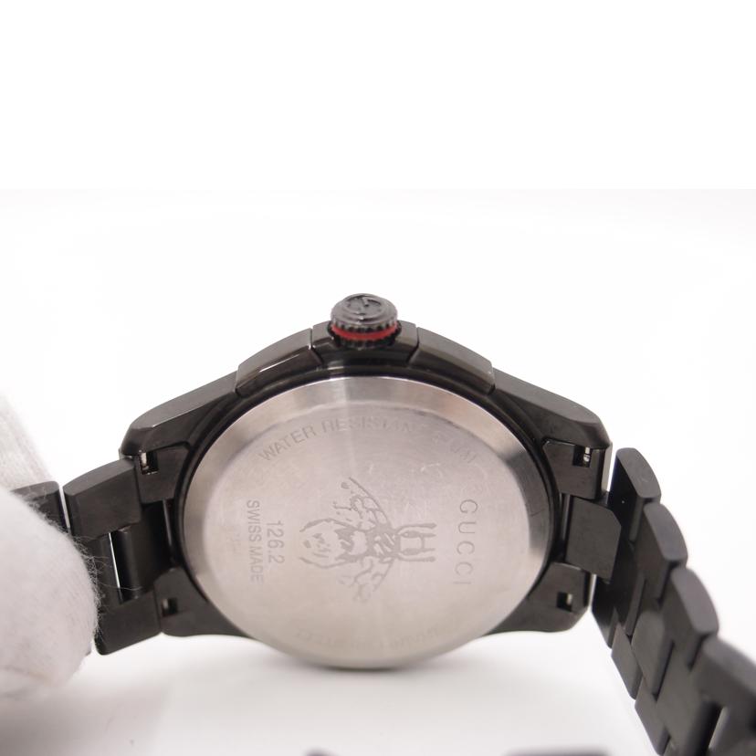 GUCCI グッチ 腕時計 黒文字盤 ビー メンズ ステンレス/Gタイムレス/クロノグラフ/クォーツ/YA126269//16735401/Bランク/69