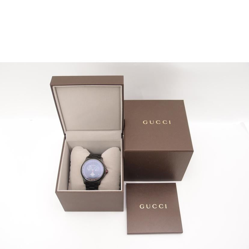 GUCCI グッチ 腕時計 黒文字盤 ビー メンズ ステンレス/Gタイムレス/クロノグラフ/クォーツ/YA126269//16735401/Bランク/69
