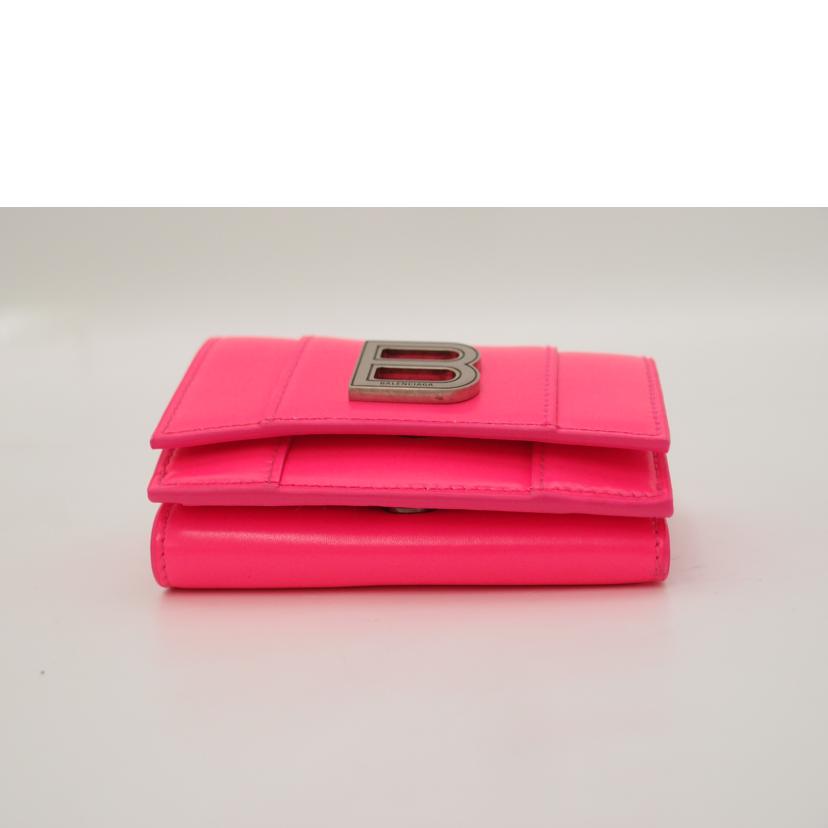 BALENCIAGA バレンシアガ/アワーグラス・ミニウォレット/ビビッドピンク/600212//SAランク/69