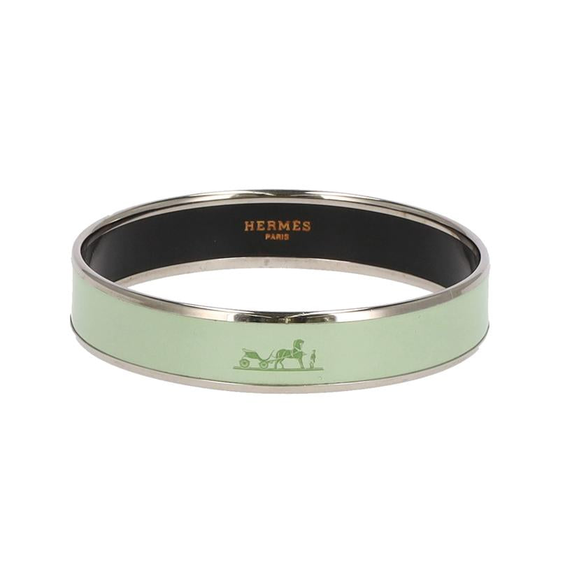 HERMES エルメス/ エマイユ/バングル/馬車×グリーン//ABランク/75