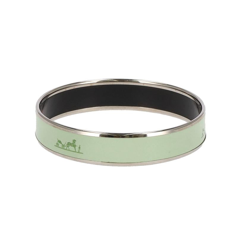HERMES エルメス/ エマイユ/バングル/馬車×グリーン//ABランク/75