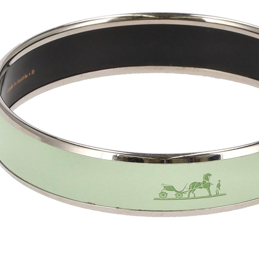 HERMES エルメス/ エマイユ/バングル/馬車×グリーン//ABランク/75