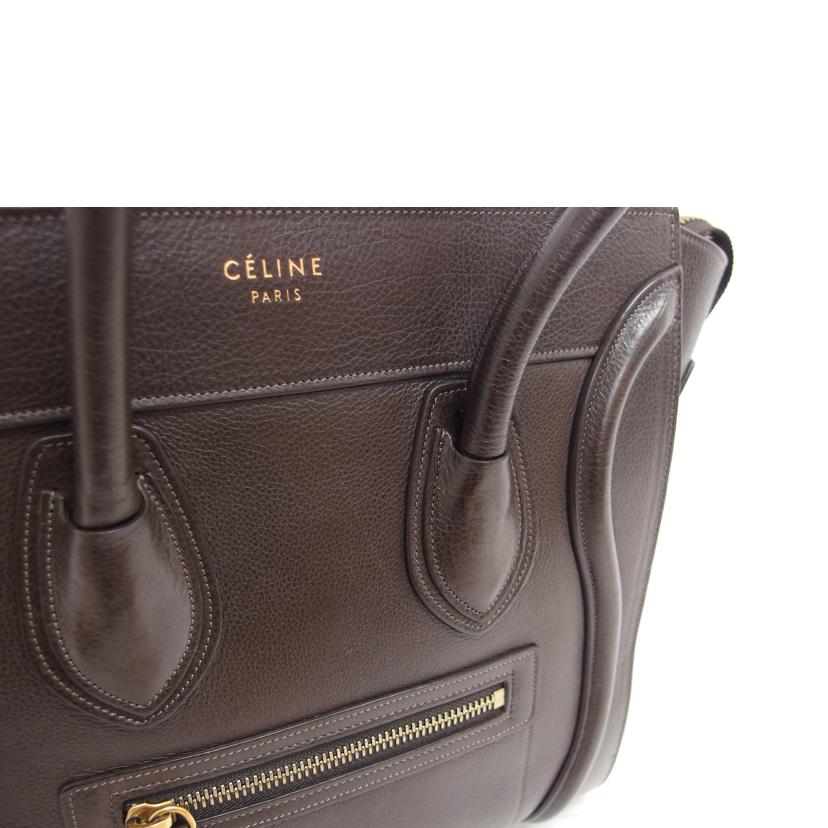CELINE セリーヌ レザーハンドバッグ/ラゲージマイクロショッパー/トートバッグ/ブラウン//ABランク/04