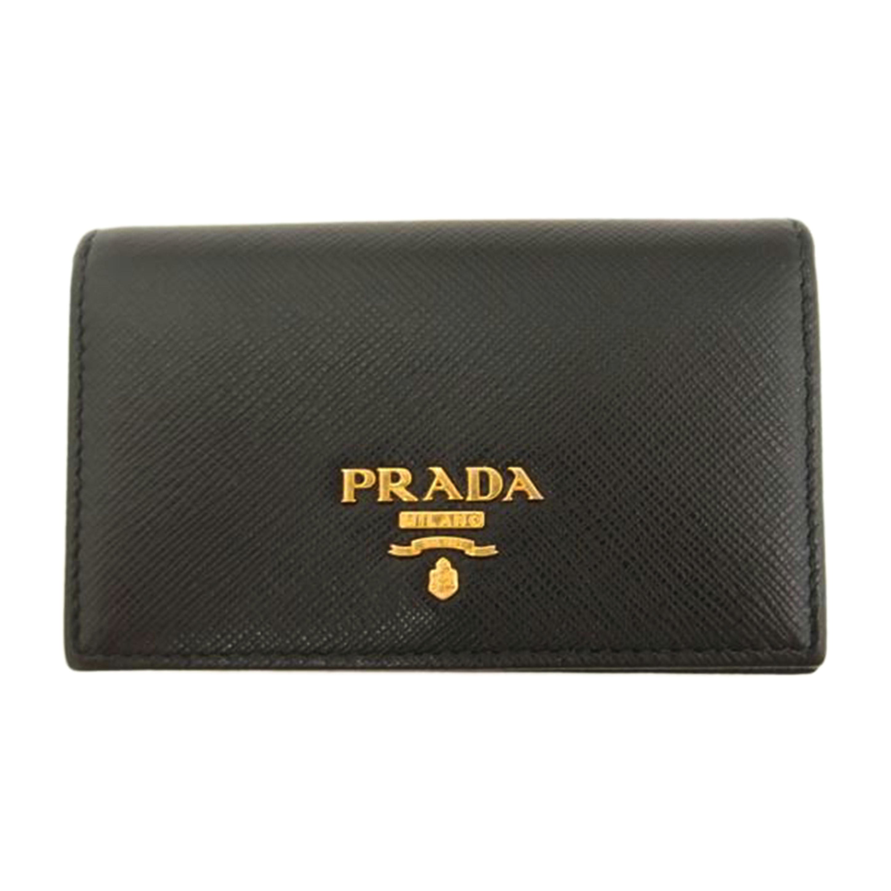 PRADA プラダ/サフィアーノレザー名刺入れ/ブラック/1MC122//12/Aランク/69