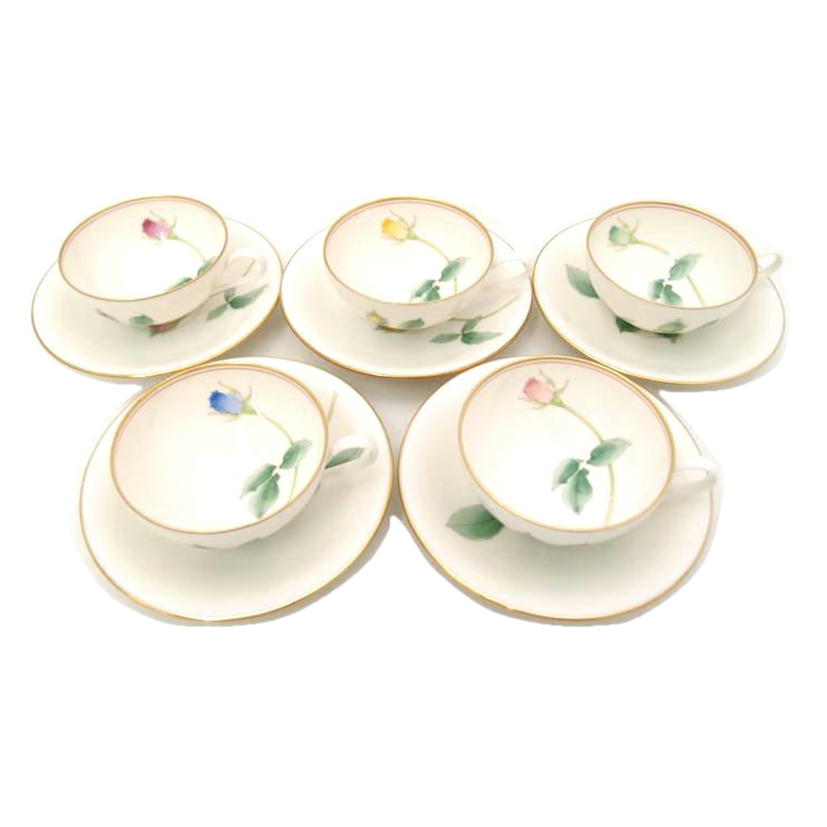 KORANSHA 香蘭社/ブライトローズ カップ&ソーサー 5客セット 椀皿揃//Sランク/69