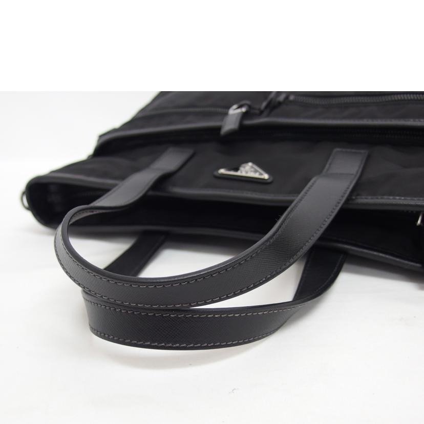 PRADA プラダ ナイロンショルダーバッグ 肩掛けバッグ/テスートサフィアーノ/2WAYトートバッグ/ブラック/2VG860//8B/Aランク/04