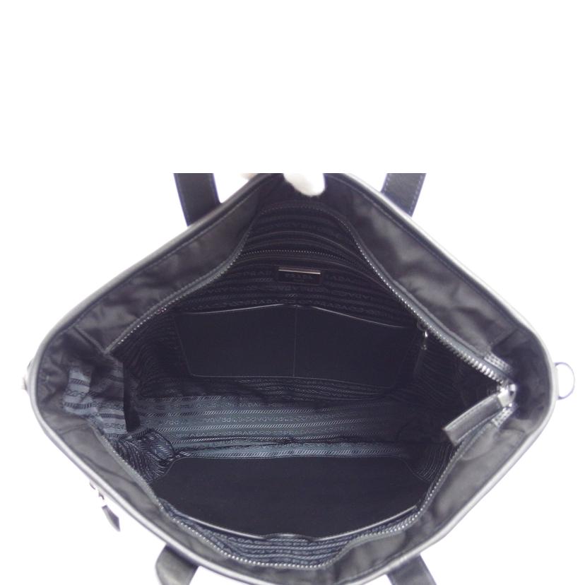 PRADA プラダ ナイロンショルダーバッグ 肩掛けバッグ/テスートサフィアーノ/2WAYトートバッグ/ブラック/2VG860//8B/Aランク/04