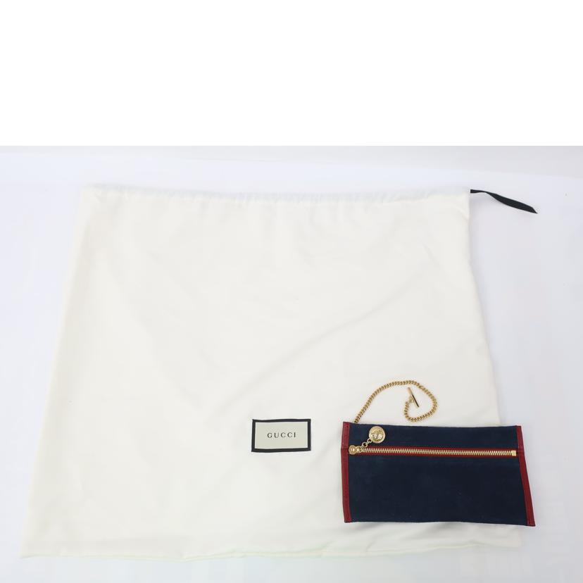 GUCCI グッチ/タイガーヘッドラジャチェーンショルダー トートバッグ 虎 ダークネイビー/537219//498***/Bランク/65