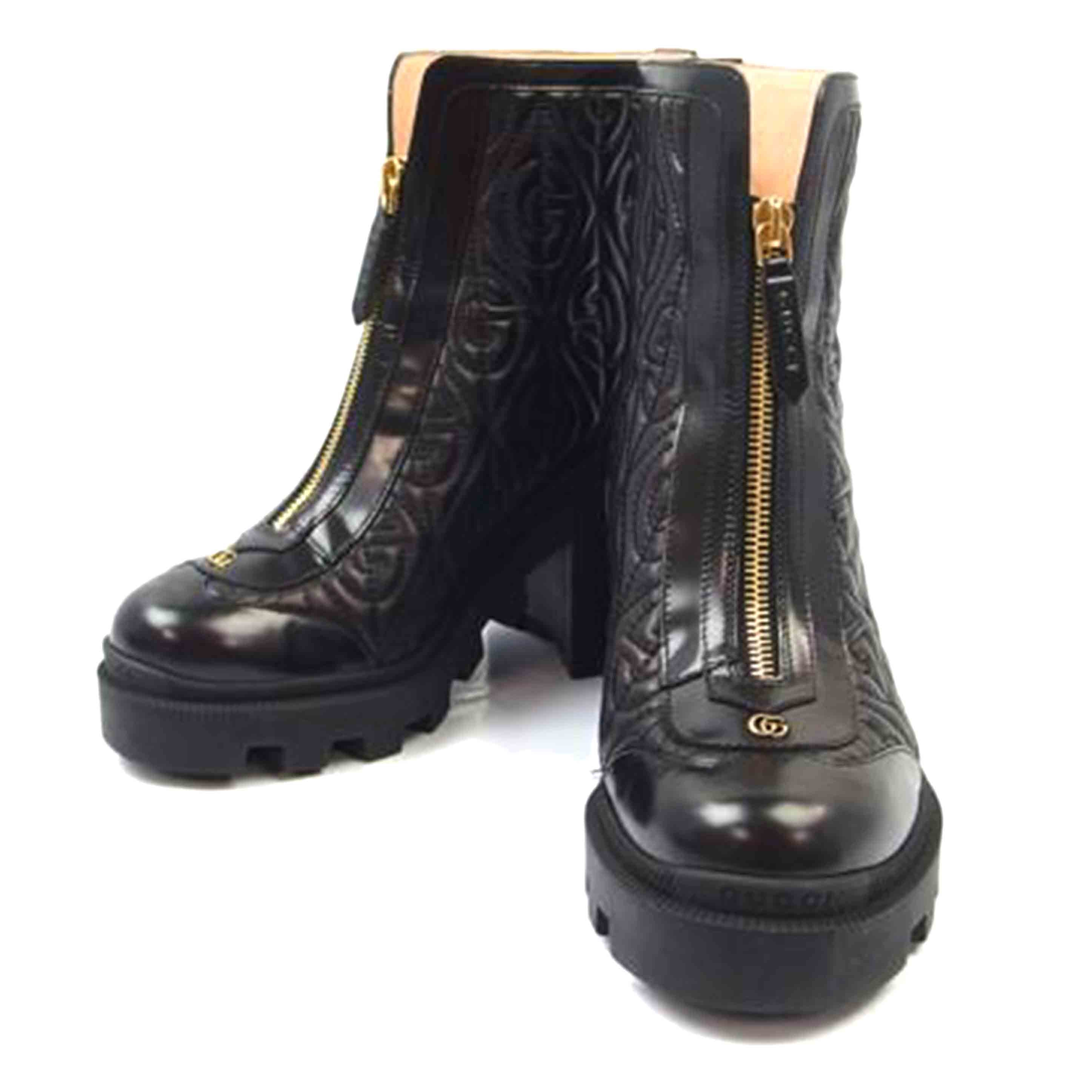 GUCCI グッチ/Gランバスレザーミッドヒールアンクルブーツ/サイズ36/約23cm/602196//04N/SAランク/83