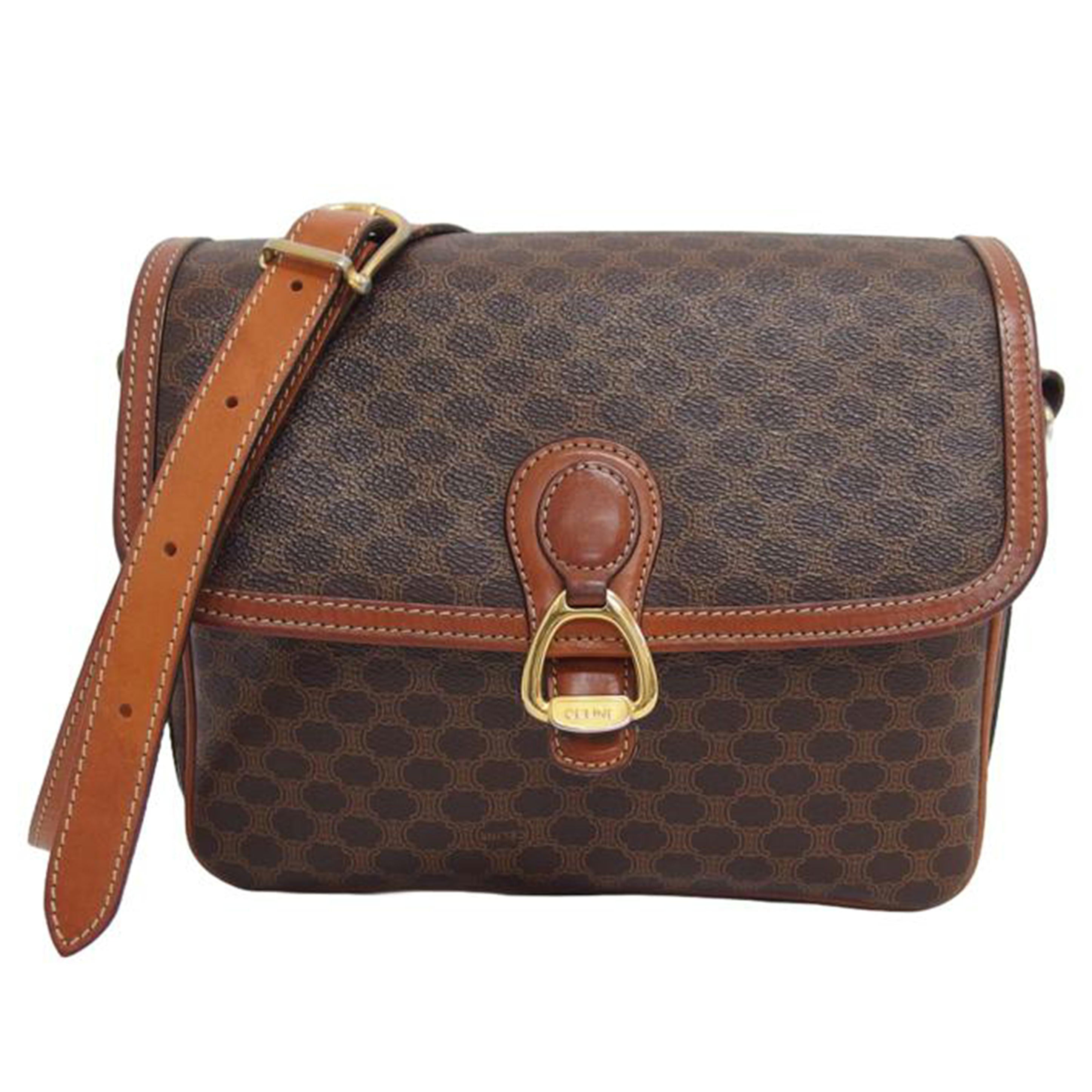 CELINE セリーヌ/マカダム柄ショルダーバッグ/ブラウン//M08/Bランク/04