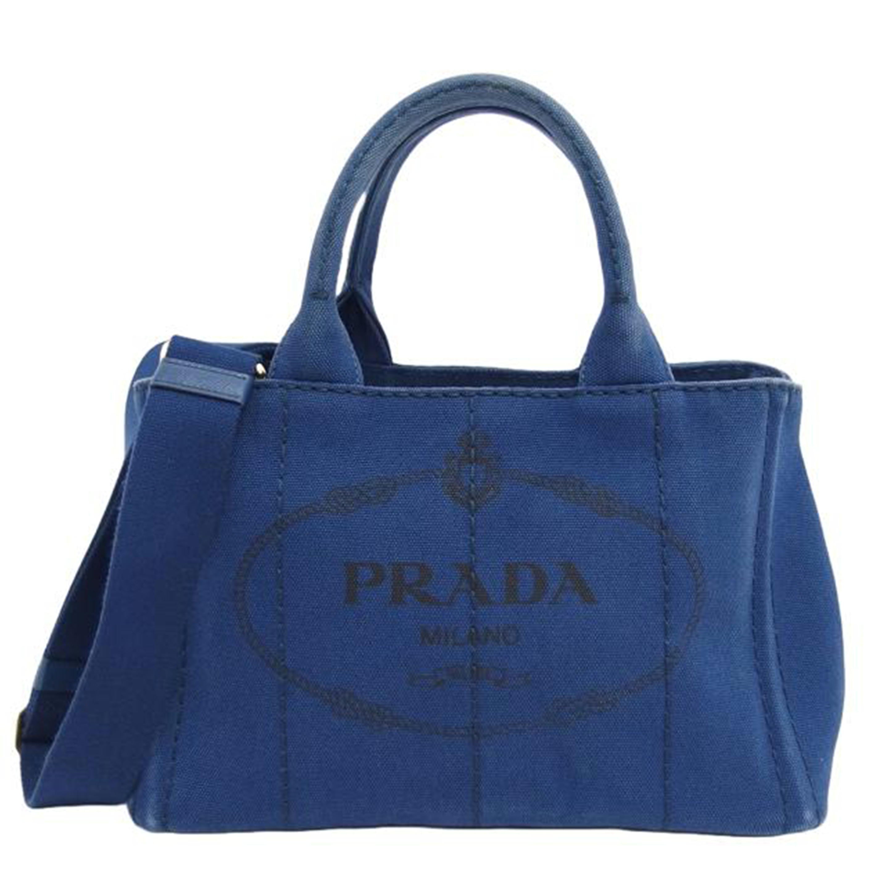 PRADA プラダ ショルダーバッグ キャンバス/カナパ/2WAYトートバッグ/ブルー//158/Bランク/04
