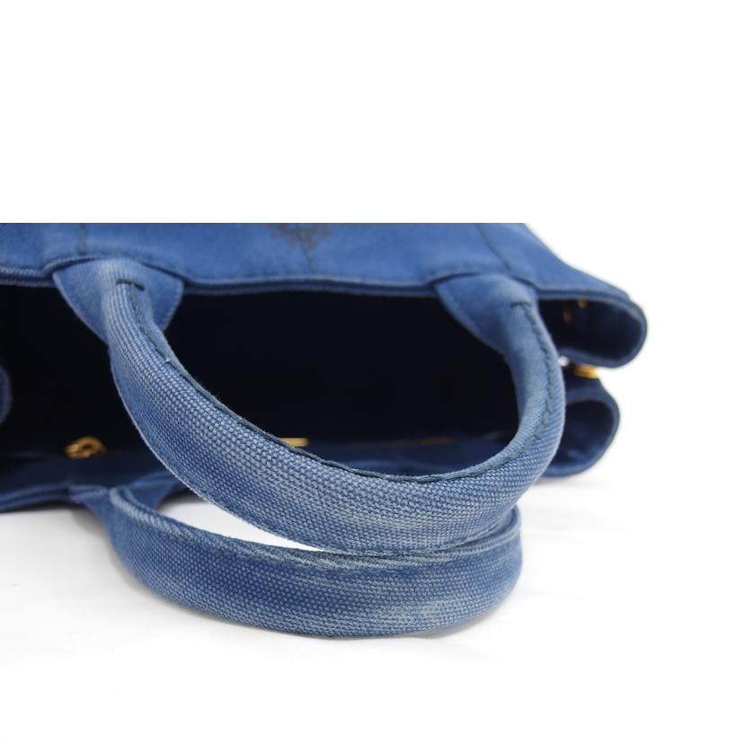 PRADA プラダ ショルダーバッグ キャンバス/カナパ/2WAYトートバッグ/ブルー//158/Bランク/04