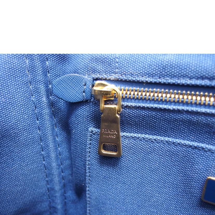 PRADA プラダ ショルダーバッグ キャンバス/カナパ/2WAYトートバッグ/ブルー//158/Bランク/04