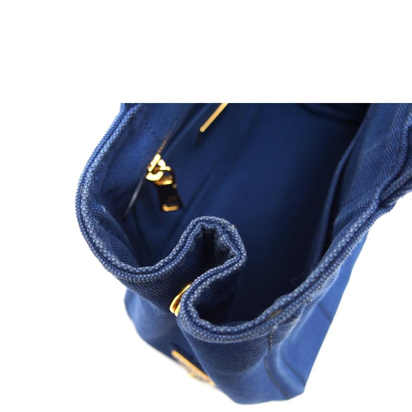 PRADA プラダ ショルダーバッグ キャンバス/カナパ/2WAYトートバッグ/ブルー//158/Bランク/04