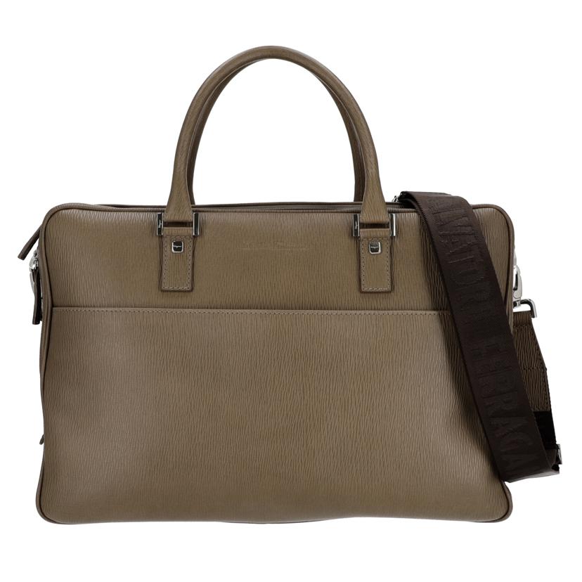 Ferragamo フェラガモ バッグ ブリーフケース ショルダー ハンド レザー メンズ/レザービジネスバック/2WAY/カーキ//ABランク/75