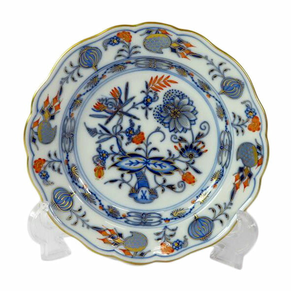MEISSEN マイセン/ブルーオニオン レッド&ゴールド ミニプレート//SAランク/81