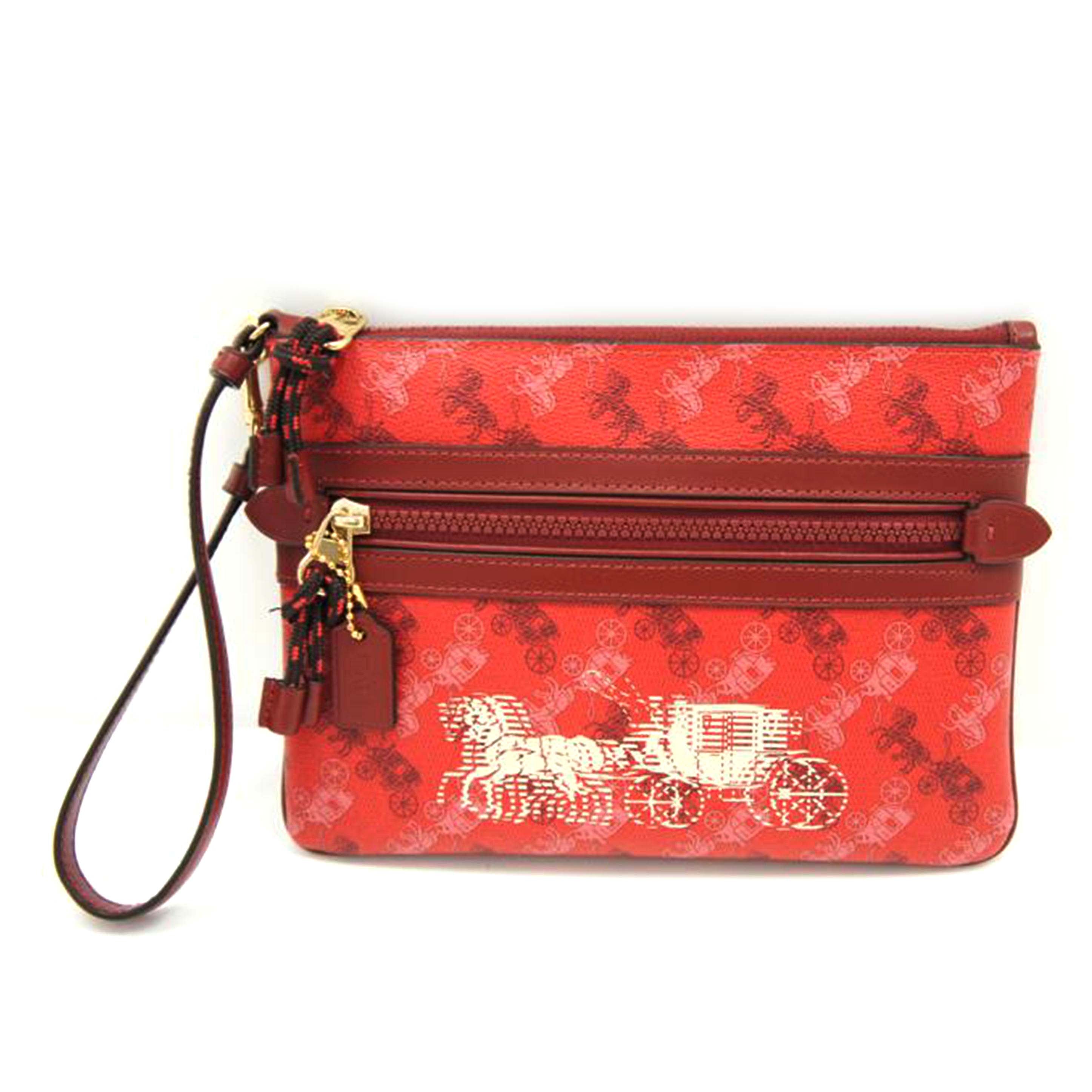 COACH コーチ/ホースアンドキャリッジポーチ/レッド/F84635//K1932/Aランク/75