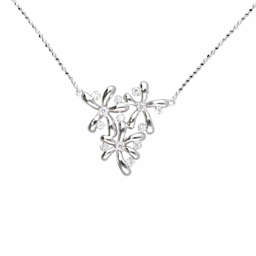 /K18WGダイヤネックレス 0.35ct//Aランク/75