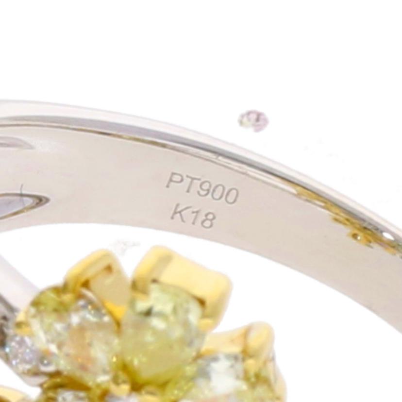 / PT900/K18ダイヤリング0.25/0.80ct//Aランク/75