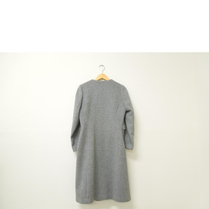 Demi -Luxe/Demi -Luxe ウールロングコート ノーカラー グレー サイズ38/6818A-0561//ABランク/83