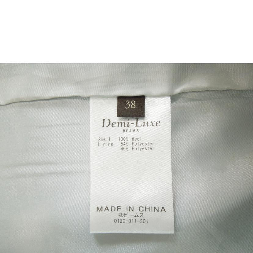 Demi -Luxe/Demi -Luxe ウールロングコート ノーカラー グレー サイズ38/6818A-0561//ABランク/83