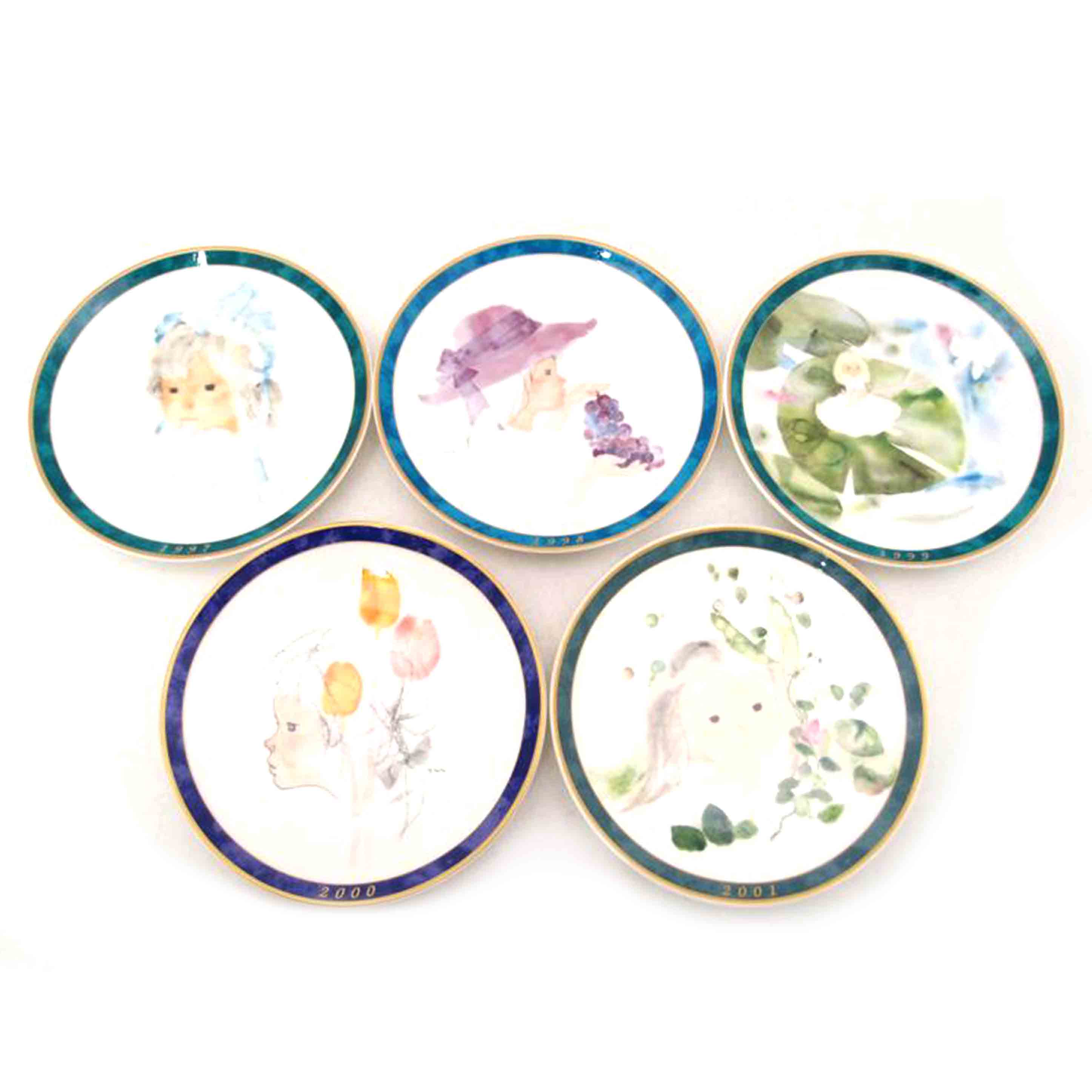 NARUMI ナルミ/いわさきちひろコレクション 1997-2001イヤープレート5枚セット//SAランク/69