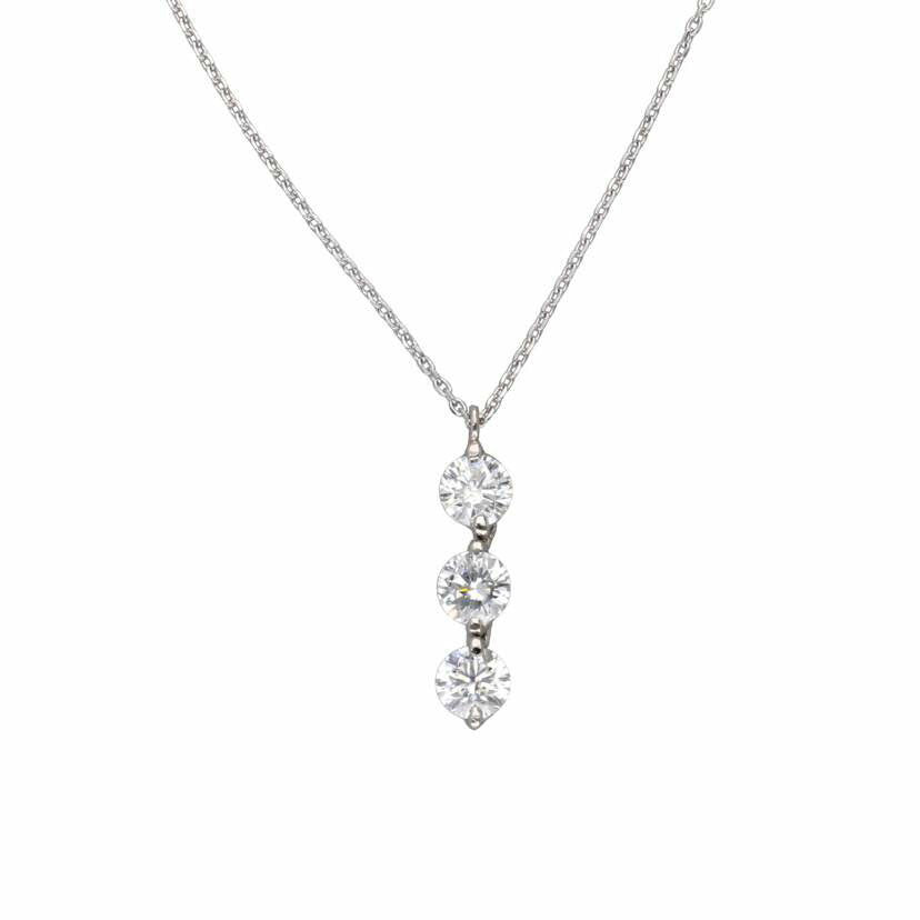 / PT900/850ダイヤネックレス1.083ct//ABランク/75