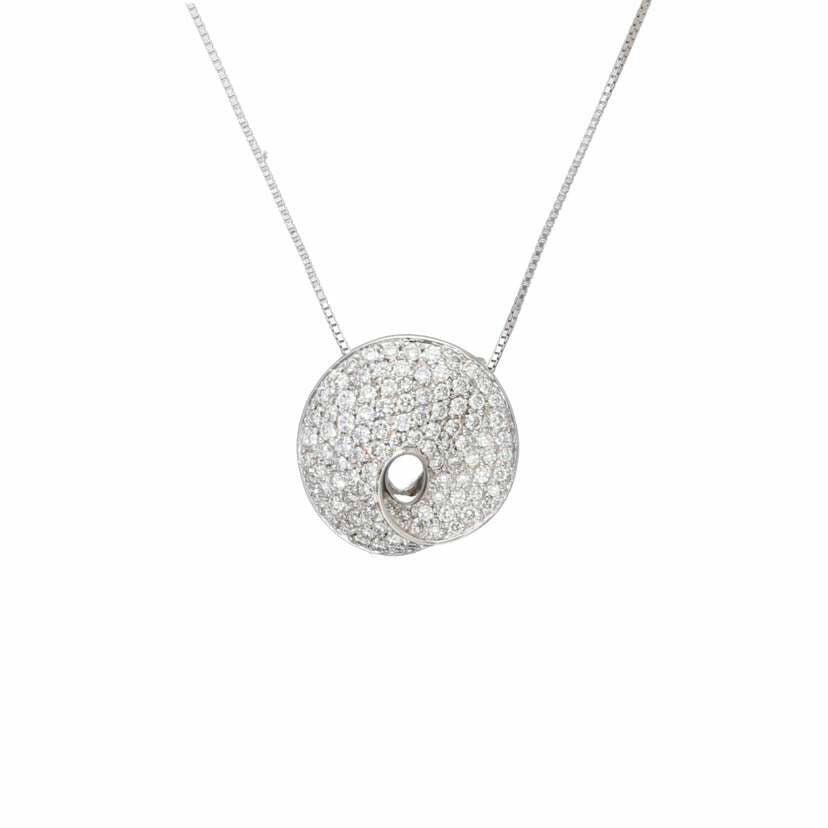 / K18WGダイヤネックレス1.27ct//Aランク/75