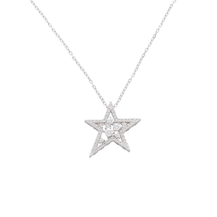 / K18WGダイヤネックレス0.45ct//Aランク/75