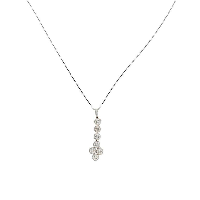 / K18WGダイヤネックレス 1.00ct//Aランク/75