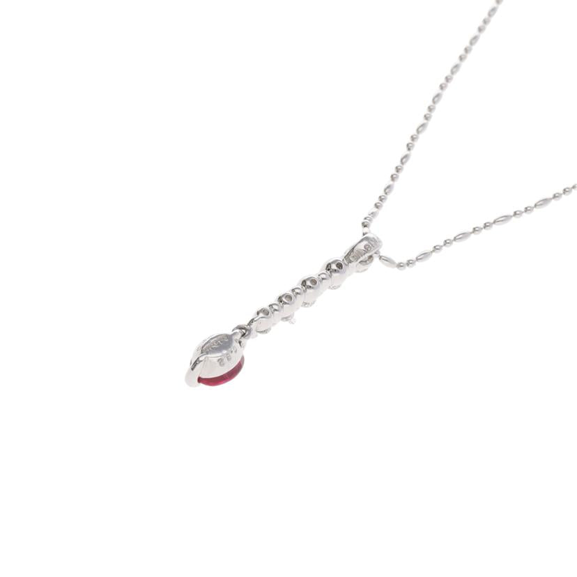 / ◎K18WGルビーダイヤネックレス0.82/D0.30ct//Aランク/75