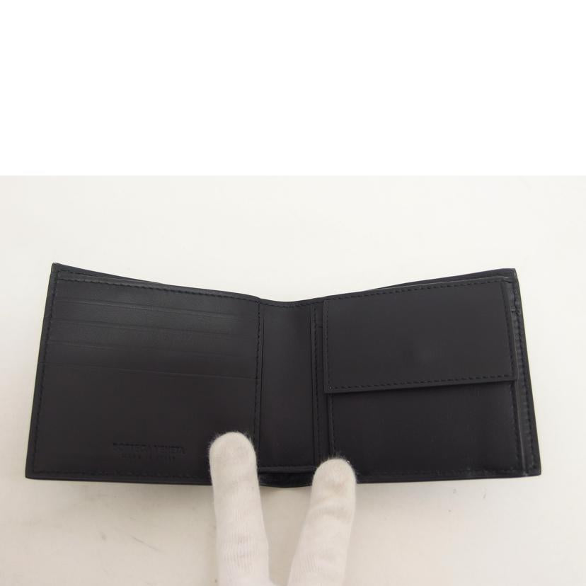 BOTTEGA VENETA ボッテガヴェネタ/イントレチャート/コインパース付き二つ折り財布/ブラック/605722//Aランク/04