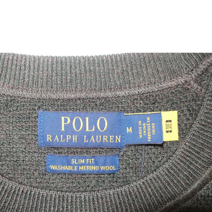 RALPH LAUREN ラルフローレン/スリムフィット テクスチャード ウォッシャブルウールセーター/Mサイズ/ダークグリーン/MNPOSWE16821588//Aランク/65