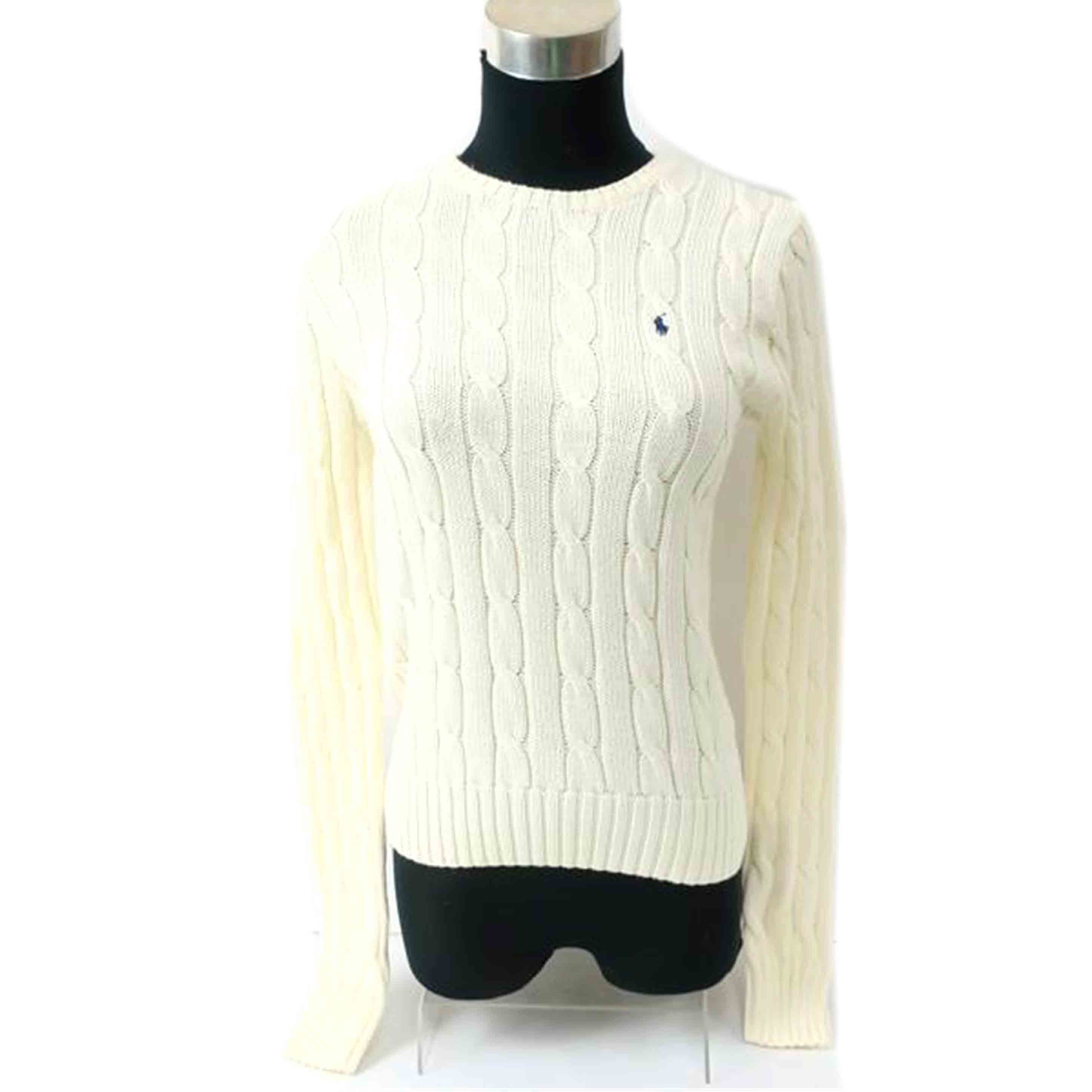 RALPH LAUREN ラルフローレン/ケーブルニット コットンクルーネックセーター/Sサイズ/101ナチュラル/WMPOSWENC020651//SAランク/65