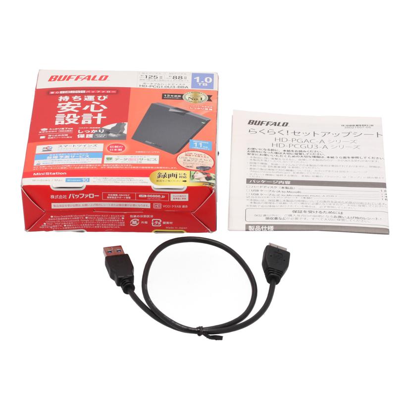BUFFALO バッファロー/ポータブルHDD 1.0TB/HD-PCG1.0U3-BBA//40476421102124/Bランク/82