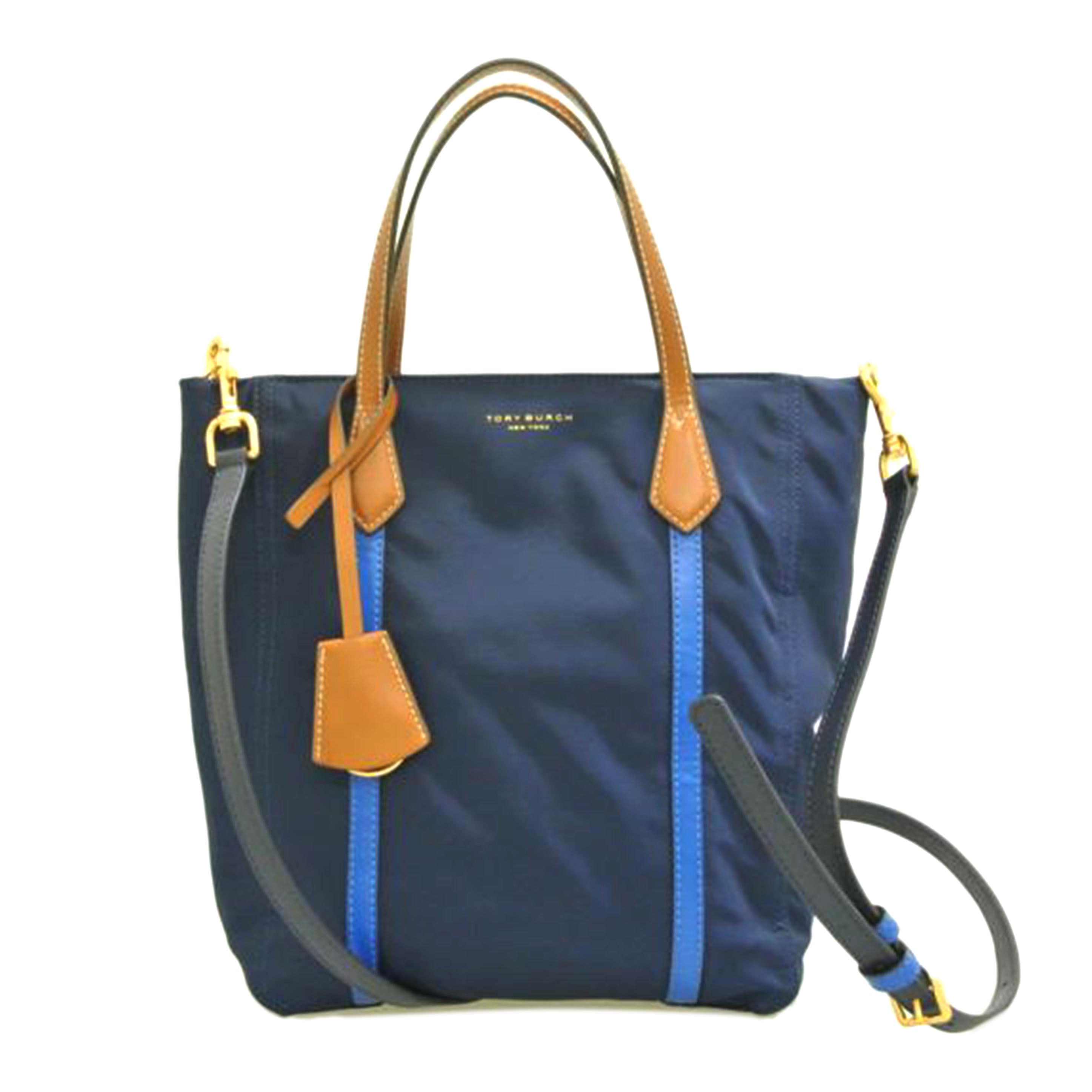 TORY BURCH トリーバーチ/ナイロン2WAYバッグ 紺青茶/100005608//05-19/ABランク/87