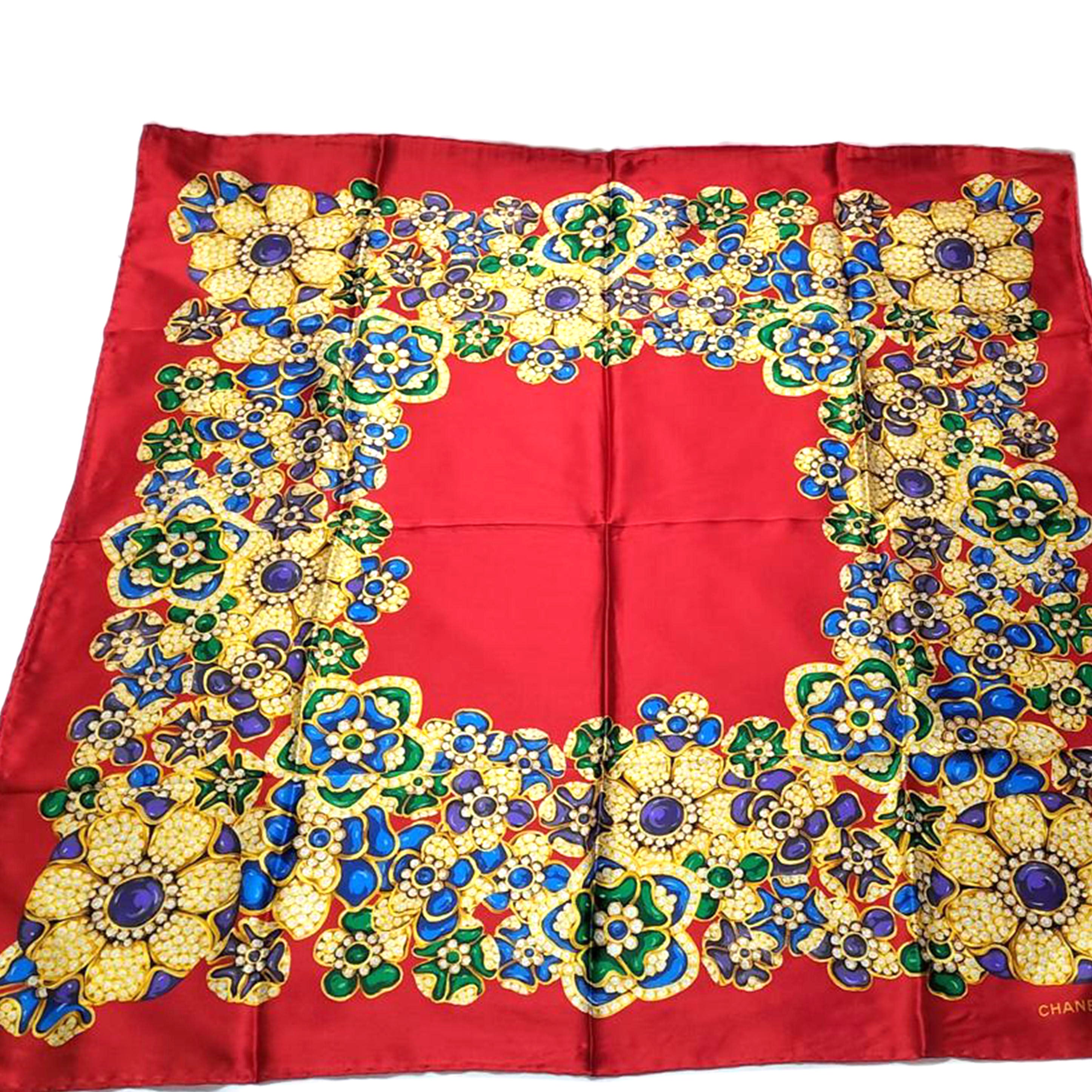 CHANEL シャネル/ジュエリー柄 スカーフ ヴィンテージ//ABランク/52