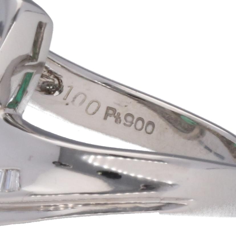 /◎ Pt900エメラルドダイヤリング1.00/D0.23ct//Aランク/75
