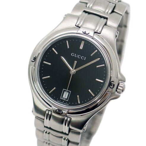 GUCCI グッチ 腕時計 メンズ ステンレス デイト 黒文字盤/GUCCI/ラウンドフェイス/クォーツ/9040M//10635709/Bランク/69