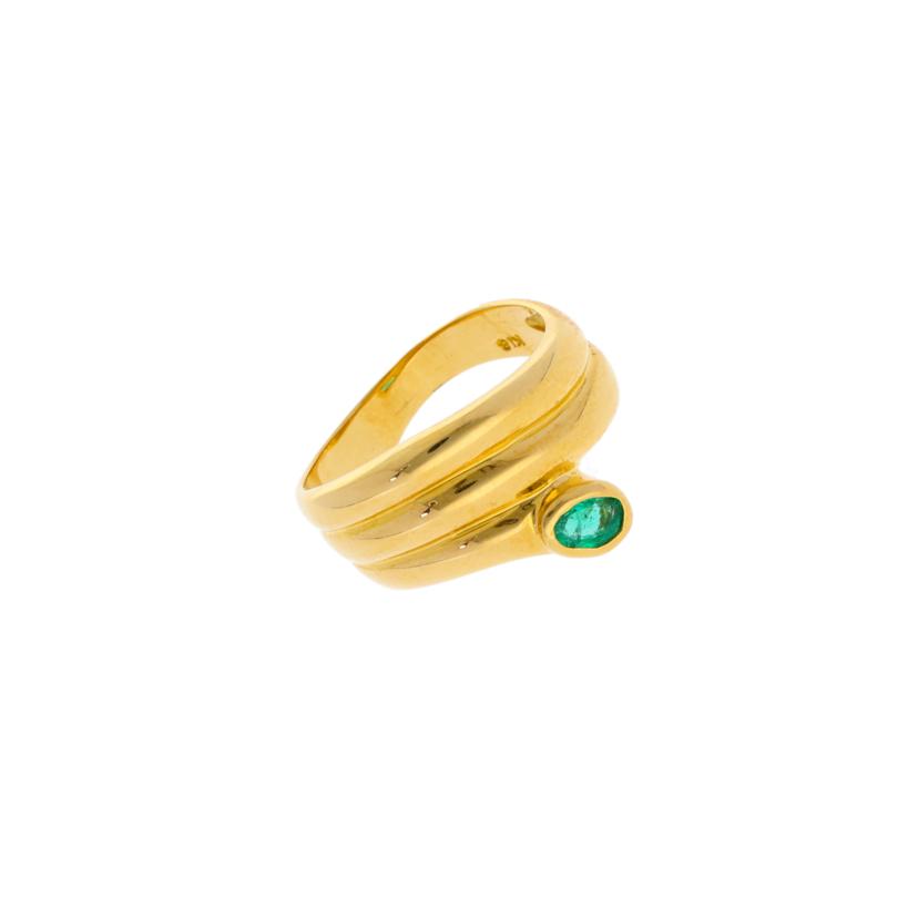 K18/K18エメラルドピンキーリング#4/2.8//Aランク/75