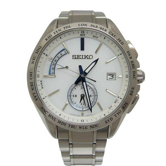 ホワイトSEIKO 腕時計　メンズ　ブライツ　ソーラー　セイコー　8B63-0AA0