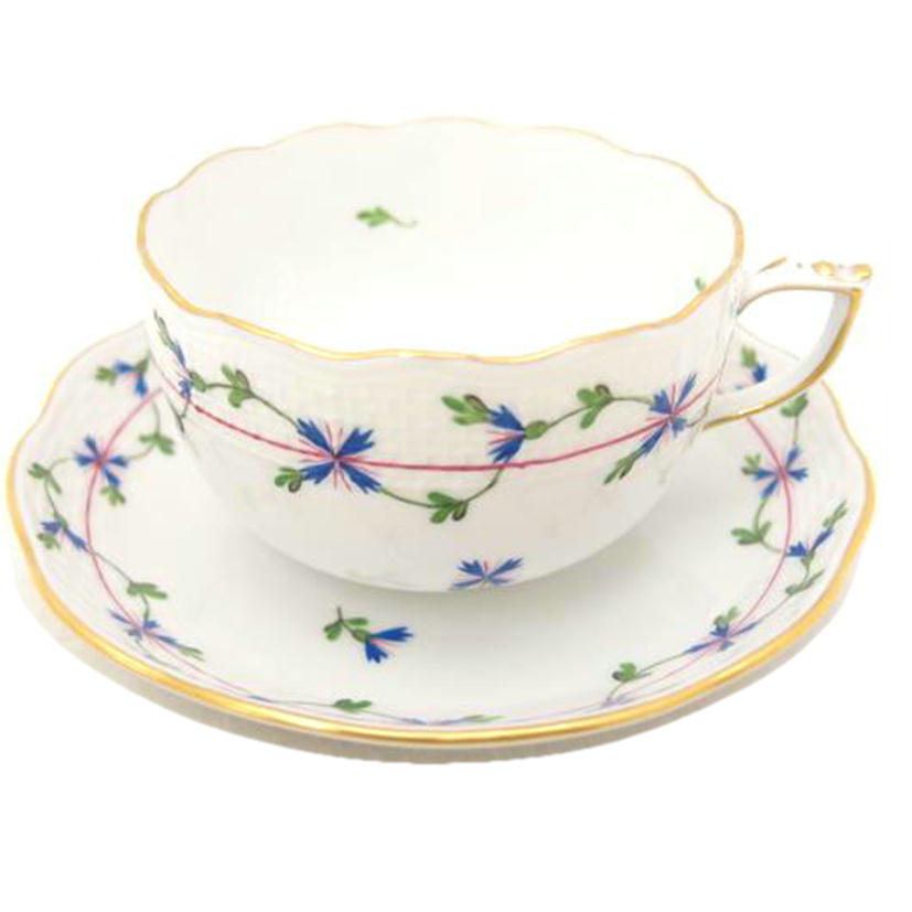 HEREND ヘレンド/ブルーガーランド ティ-カップ&ソーサー ハンガリー//SAランク/69