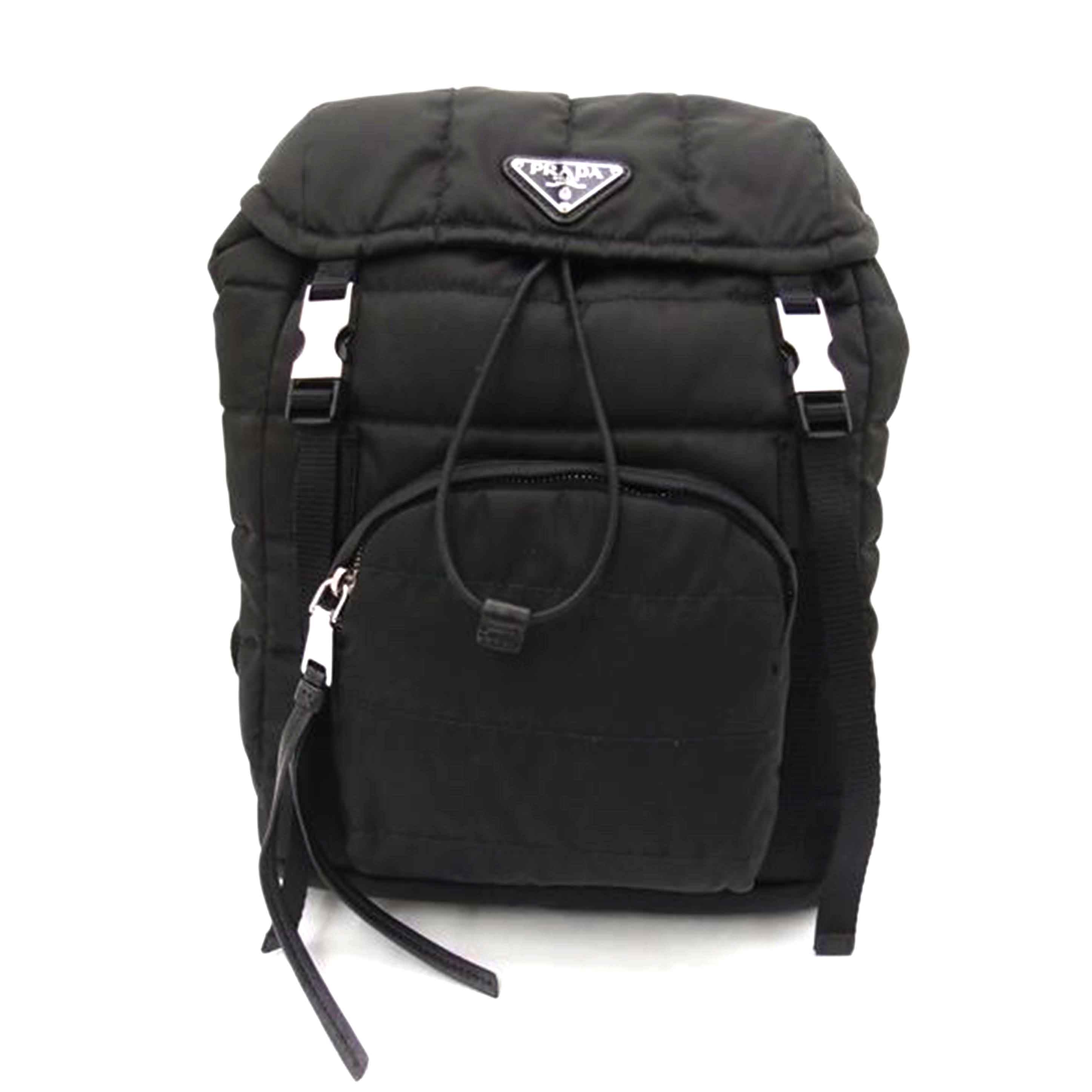 PRADA プラダ 黒 リュックサック ハンド ナイロン/キルティングバックパック/ブラック//158/SAランク/69
