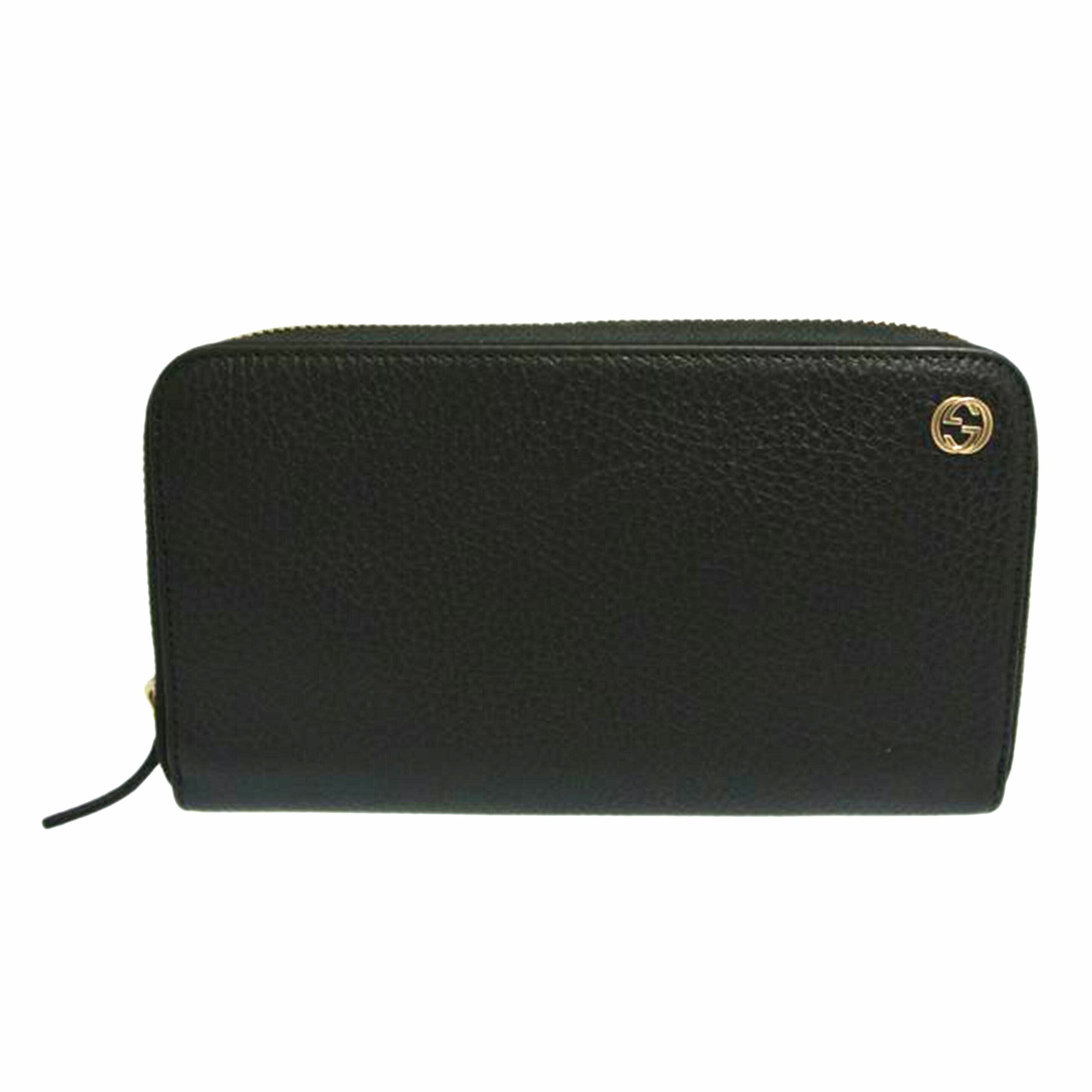 GUCCI グッチ/ラウンドファスナー長財布 レザー黒/509644//525040/Bランク/87