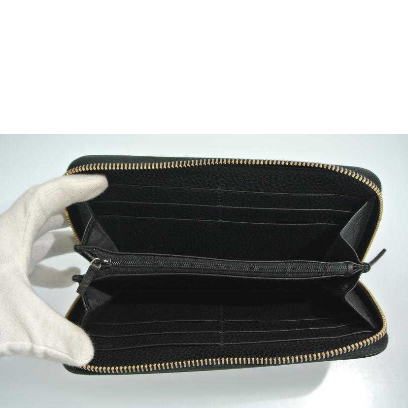 GUCCI グッチ/ラウンドファスナー長財布 レザー黒/509644//525040/Bランク/87