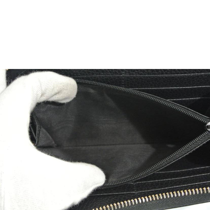 GUCCI グッチ/ラウンドファスナー長財布 レザー黒/509644//525040/Bランク/87