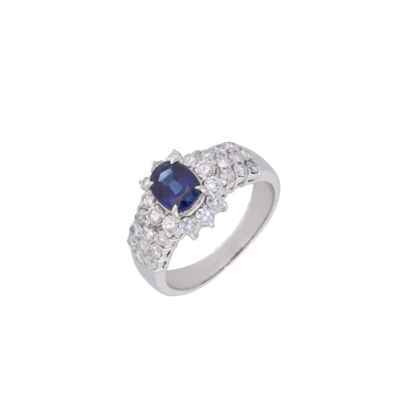 / ◎ Pt900サファイアダイヤリング1.34/D0.99ct//Aランク/75